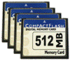 512MB Compact Flash Card 4 Pack